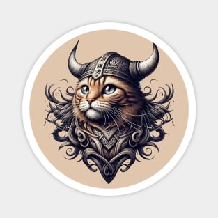 Funny Viking Warrior Cat Norse Mythology Anime Portrait Magnet